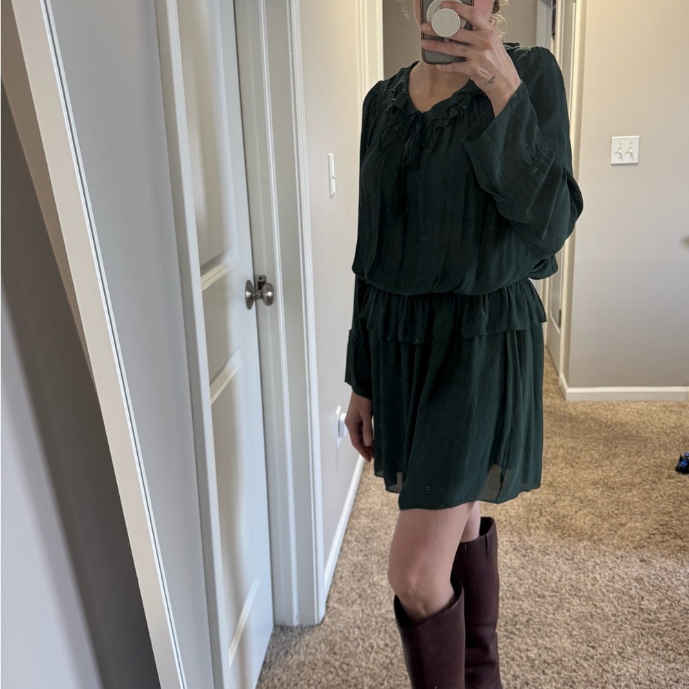 H&M Dark Green Long Sleeve Dress